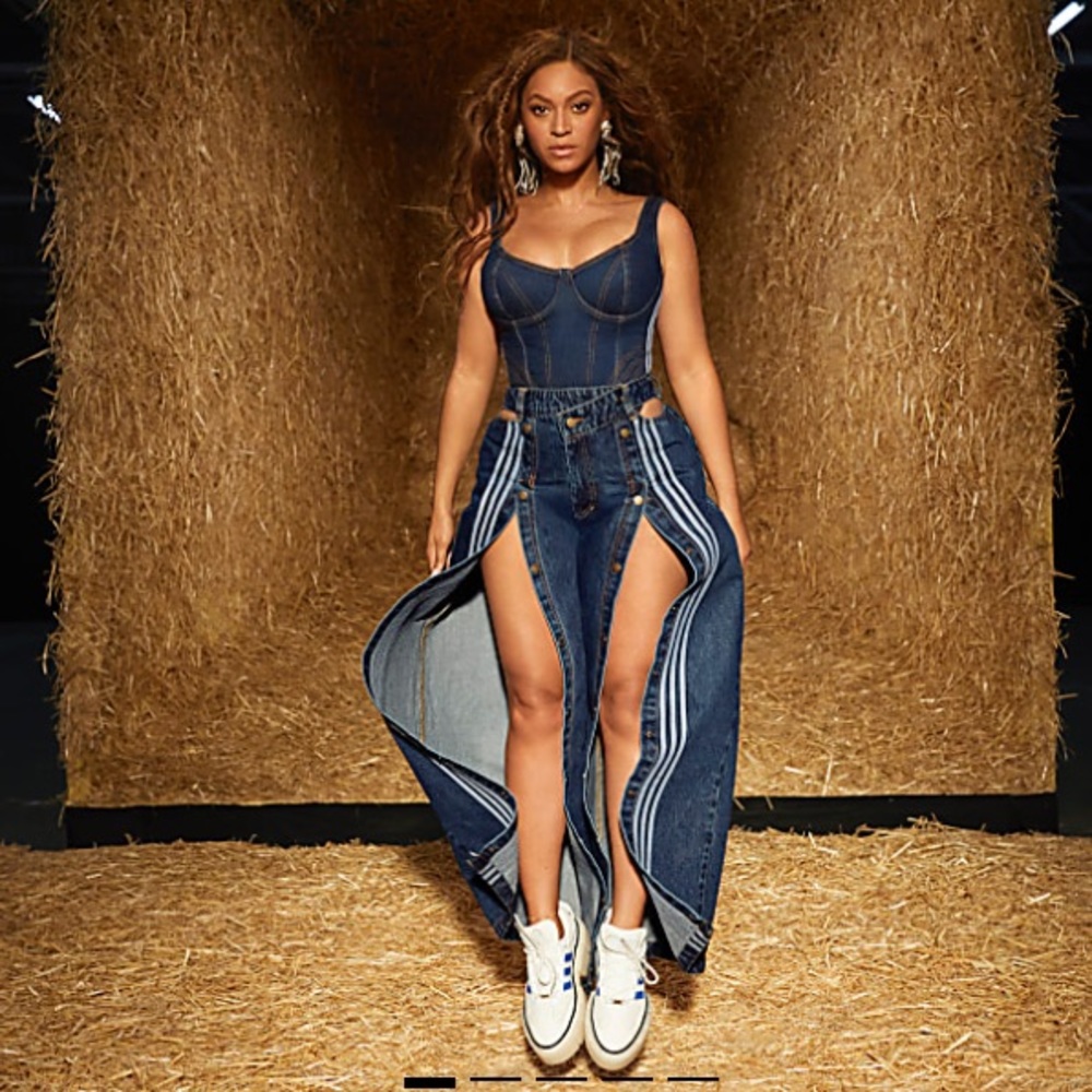 XLARGE IVY PARK DENIM WIDE-LEG SNAP PANTS